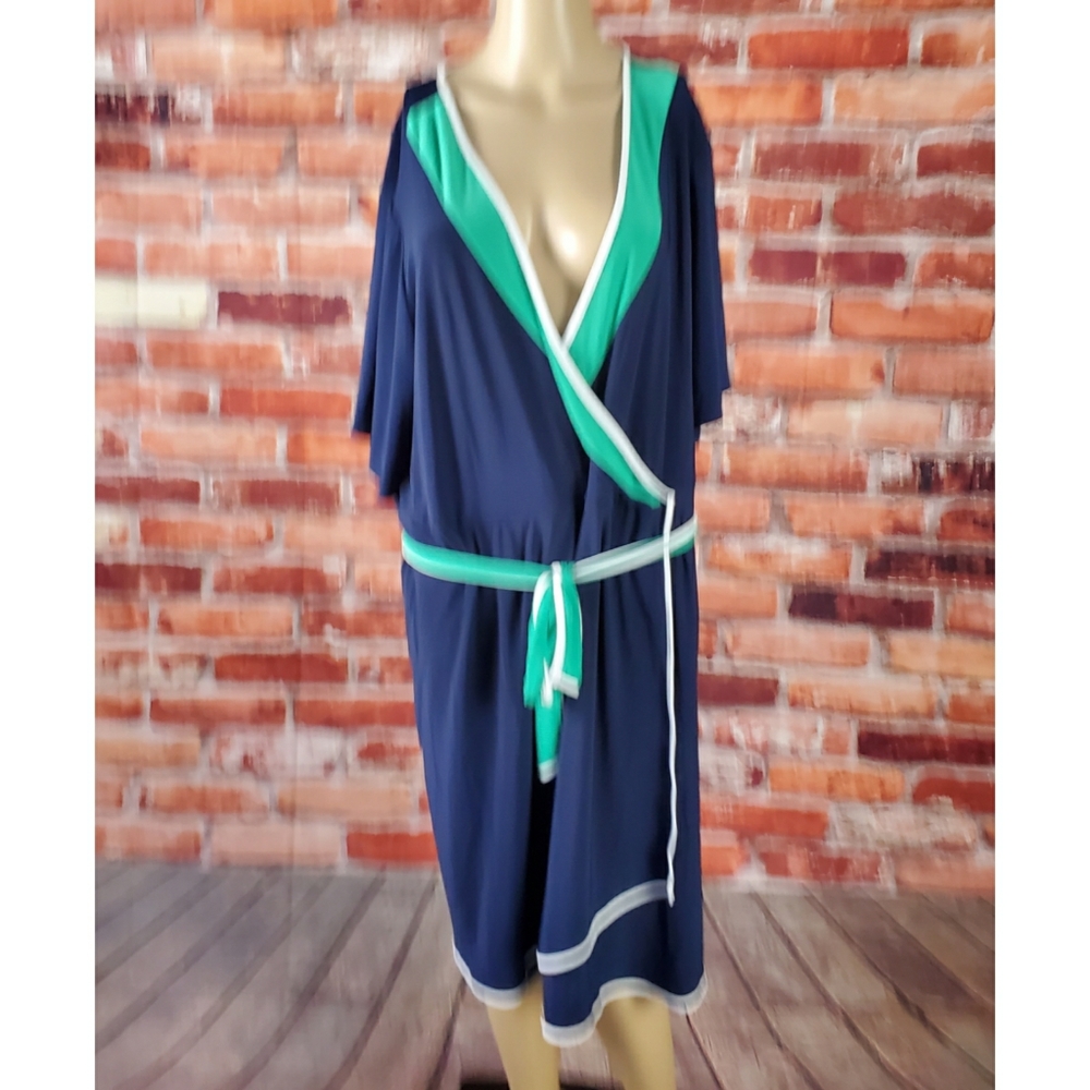 NY Collection Faux Wrap Dress Size 2XP NWT - Picture 2 of 4